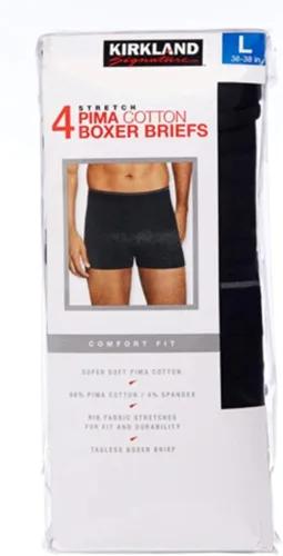 Vista 5 de Kirkland Signature Calzoncillos tipo bóxer para hombre paquete de 4 Variados