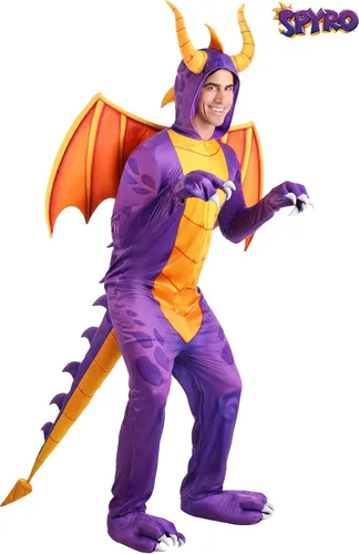 Vista 2 de Spyro the Dragon - Disfraz de dragón morado para adultos