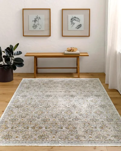 Vista 11 de Livabliss x Becki Owens Margaret - Alfombra vintage lavable para exteriores, 2 pies 7 pulgadas x 7 pies 3 pulgadas, gris medio, (7 pies y menos)