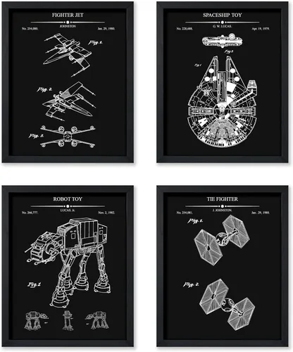 Vista 22 de Poster Master Póster de juguete de construcción de 2 piezas, estampado de patente de bloques de construcción, arte de minifigura, diseño