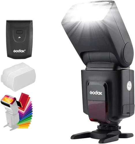 Vista 2 de Godox Flash inalámbrico de 433 MHz GN33 Speedlite con receptor integrado con transmisor RT compatible con cámaras réflex digitales Canon Nikon Sony