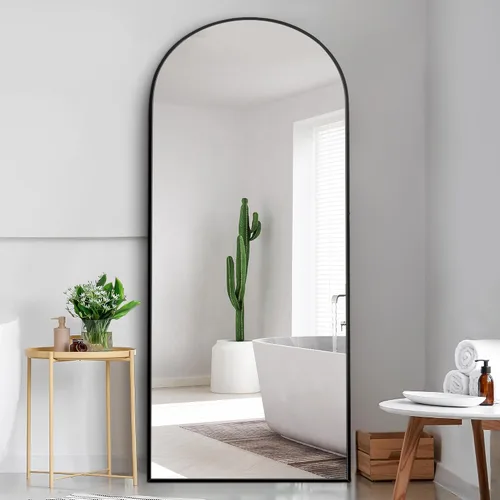 Vista 12 de Dolonm Espejo de longitud completa de 65 x 22 pulgadas, espejo de pie de diseño moderno, espejo de cuerpo completo para sala de estar, dormitorio