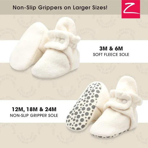 Vista 2 de Zutano Unisex Fleece Baby Booties, Soft Sole and Non Slip Stay On Slipper Socks for InfantToddler, Girls, Boys 3-24 Months