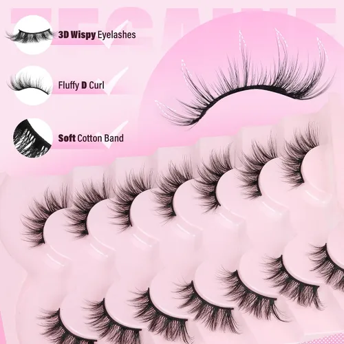 Vista 5 de Wispy Half Lashes Strips Cat Eye False Eyelashes Natural Corner Lashes