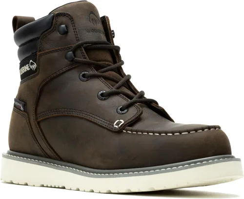 Vista 2 de Wolverine Botas de construcción con cuña de 6 pulgadas para hombre Marrón oscuro