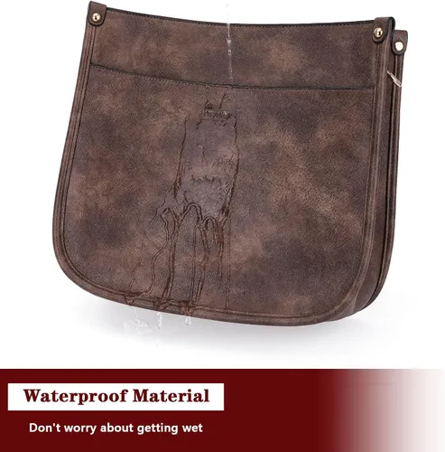 Vista 4 de HKCLUF Bolso cruzado para mujer, 2 piezas, de cuero, con 2 correas ajustables de leopardo, bolsa cruzada