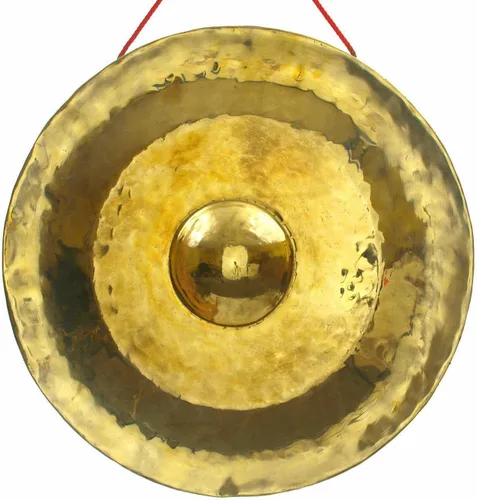 Vista 3 de Gongs tailandeses dorados para pezón, incluye cuerda para colgar y mazo/fácil de tocar/tono brillante/fabricado en Tailandia/para curación de sonido