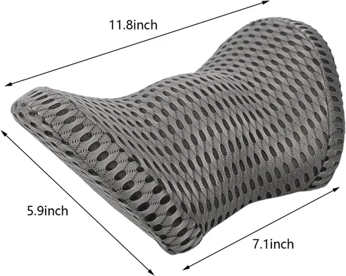 Vista 2 de GREUS Almohada lumbar para asiento de coche, reposacabezas de malla transpirable, para el cuello, cojín de apoyo lumbar para asiento de coche, silla