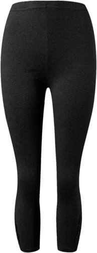 Vista 5 de Featur - Leggings de yoga recortados para mujer, cintura alta, pantalones capri elásticos con costuras de encaje, talla grande, pantalones