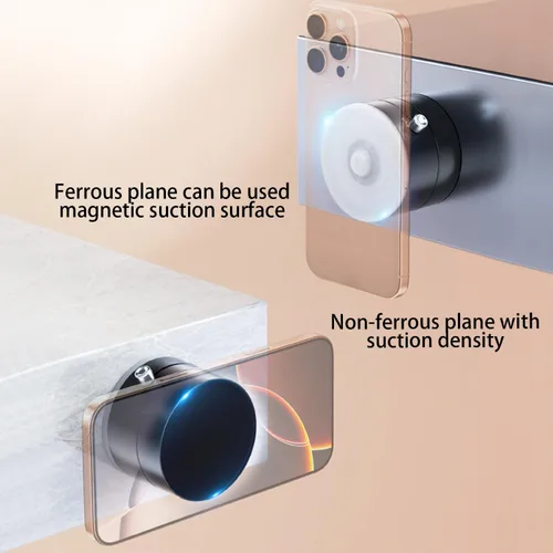 Vista 6 de Soporte magnético de succión para teléfono, compatible universal, plegable y retráctil de doble cara soporte magnético para teléfonos inteligentes