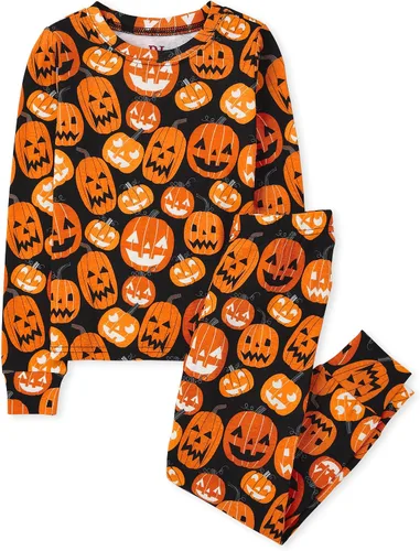 Vista 10 de The Children's Place Kids' Sibling Matching Halloween and Holiday Pajama Sets, Cotton