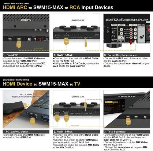 Vista 6 de Sound Town Sistema mezclador de karaoke con micrófono inalámbrico de 16 canales con 2 micrófonos inalámbricos, HD ARC, óptico (Toslink), AUX