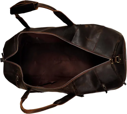 Vista 8 de Bolsa de lona grande de cuero, bolsa de viaje grande para gimnasio, deportes durante la noche, bolsa de fin de semana, viaje, durante la noche