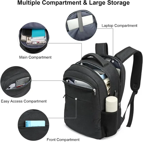 Vista 2 de BIKROD Mochila para hombres y mujeres, mochila escolar para niños, resistente al agua, para viajes de negocios, laptop, para laptop de 15.6 pulgadas