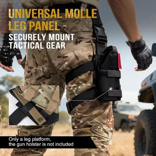 Vista 6 de OneTigris Mini Molle Panel for Tools, Drop Leg Platform Minimalist Adjustable Thigh Rig for Flashlight