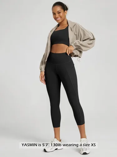 Vista 4 de ODODOS - Leggings de yoga con cintura alta y bolsillos para mujer, pantalones deportivos con control de abdomen, no se transparentan, para correr