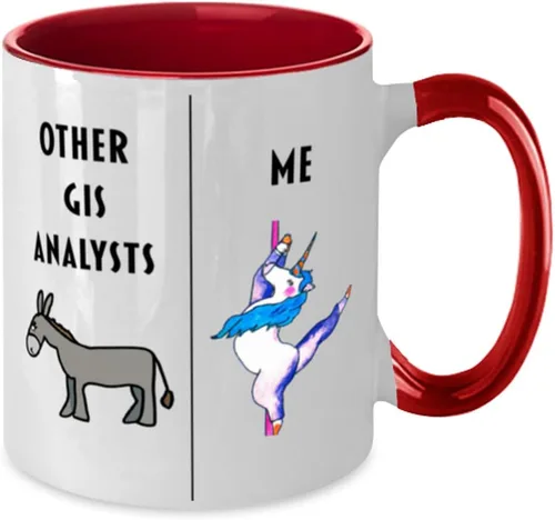 Vista 2 de Divertida taza de café de analista GIS, regalo para analista de SIG, regalo de broma para analista de SIG, regalo único para analista de SIG, regalo