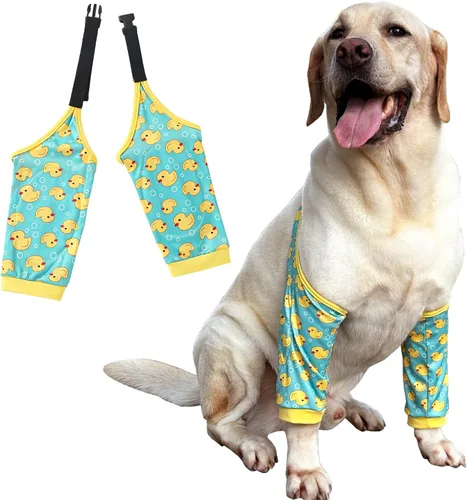 Vista 8 de Rodillera protectora para callos para perros, rodillera frontal, soporte para codo, mangas de mascotas para heridas, tratamiento de callos