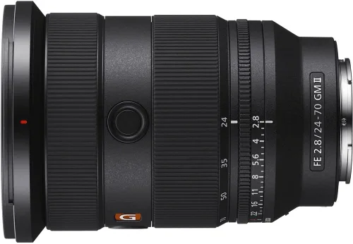 Vista 2 de Sony FE 0.945-2.756 in f/2.8 GM II - Paquete de lentes (SEL2470GM2) con monopie, bolsa para dispositivos y accesorios avanzados Sony 24-70