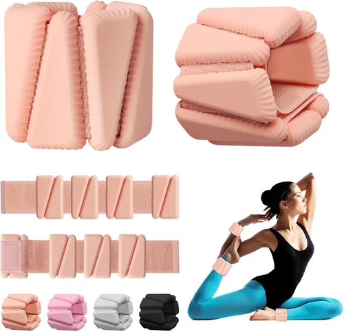 Vista 8 de Pesas para Muñeca, Pesas Ajustables para Muñeca y Tobillo para Mujeres, Juego de 2 (1 libra Cada Una), Pulseras con Pesos para Caminar, Yoga, Danza