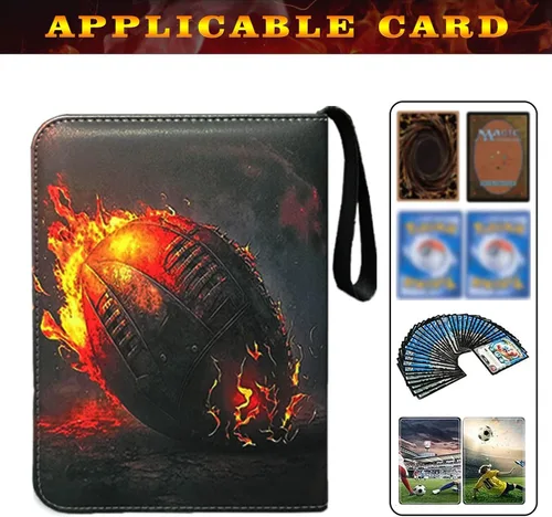 Vista 4 de Carpeta de Tarjetas de Fútbol Americano con Fundas, 900 Bolsillos Protectores de Tarjetas de Fútbol Americano Álbumes, Estuche Organizador
