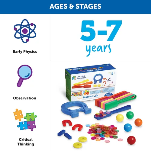 Vista 6 de Kit super Magnet Lab de Learning Resources, 124 piezas