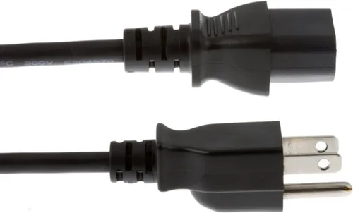 Vista 3 de Cable de alimentación de CA estándar, 15A/125V, 18 AWG, 5-15P a C13, (NEMA 5-15P a IEC-60320-C13) 2 pies