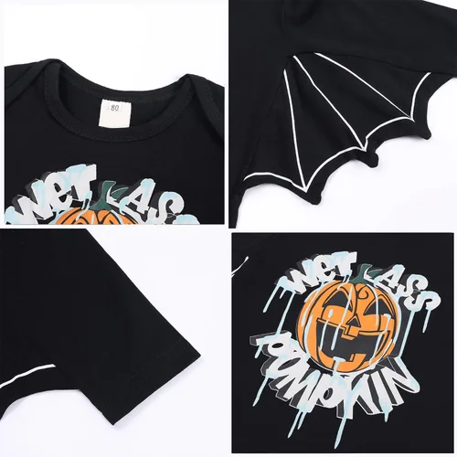 Vista 5 de Disfraz de murciélago para bebé, niño, 1er Halloween, talla 3-24 meses