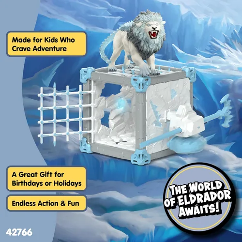 Vista 7 de Schleich Eldrador Creatures - Juego de 31 piezas de BattleCave Ice Lion – Figura de acción de monstruo de fantasía con fortaleza expandible