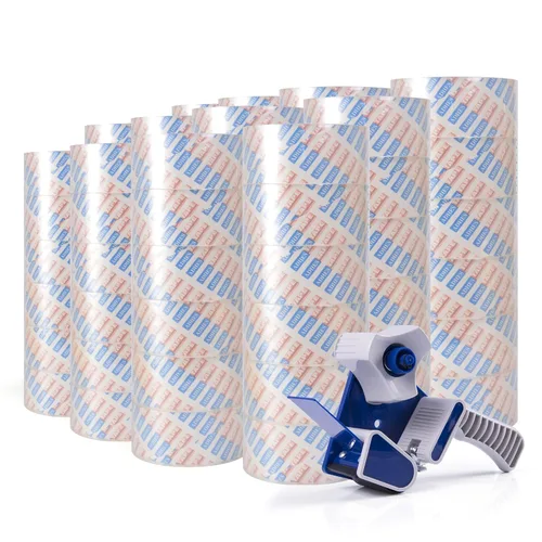 Vista 10 de ADHES Cinta adhesiva Cinta de envío Cinta de embalaje para cajas de mudanza resistente transparente, 55M por rollo 4,7 cm de ancho, 2,7 mil Claro