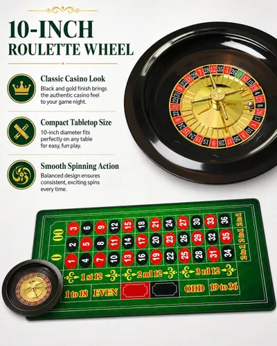 Vista 5 de Juego de ruedas de ruleta, rueda de 10 pulgadas con ruleta de doble cara