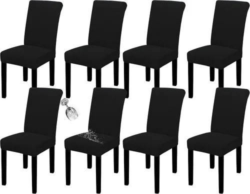 Vista 82 de Easy-Going - Juego de 2 fundas para sillas de comedor 100% impermeables, de tela Jacquard elástica, fundas protectoras removibles y lavables
