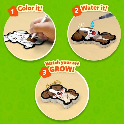 Vista 3 de Skillmatics Aqua Puffs - Kit de arte 3D, animales, pintura sin desorden por números, manualidades para niños, actividades de color de bricolaje