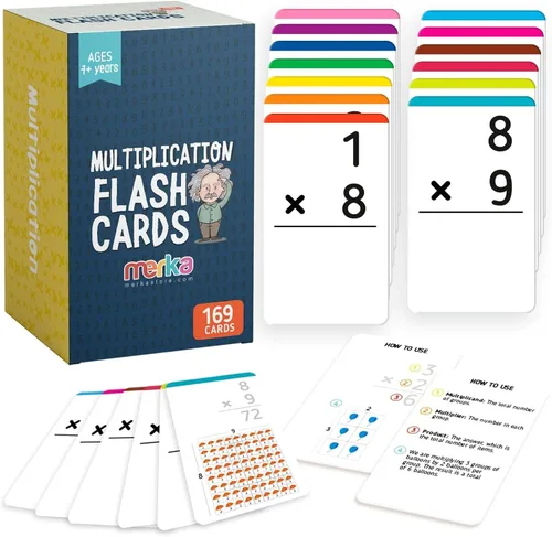 Vista 9 de merka Tarjetas flash de matemáticas, 169 tarjetas en total, matemáticas de aprendizaje adicional, matemáticas preescolares, juego de creación