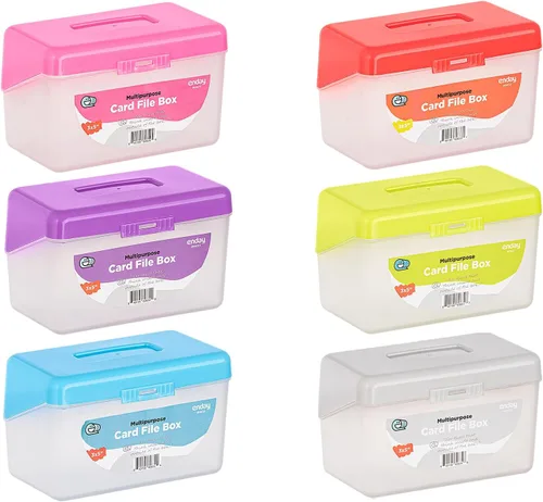 Vista 11 de Enday Caja de tarjeta de índice azul 3x5, organizador de tarjetas de índice, soporte para tarjetas flash, capacidad para 250 tarjetas.