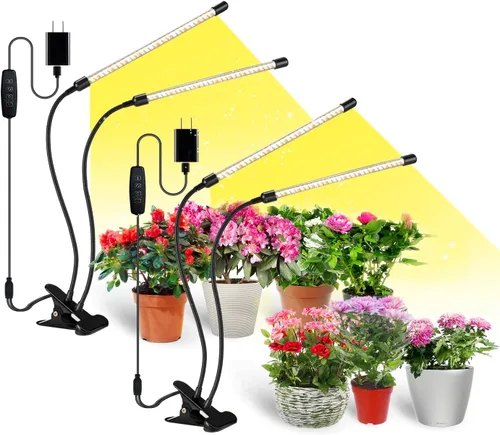 Vista 8 de bseah Luces de cultivo para plantas de interior, lámpara de cultivo de plantas de espectro completo, 10 niveles regulables, encendido y apagado