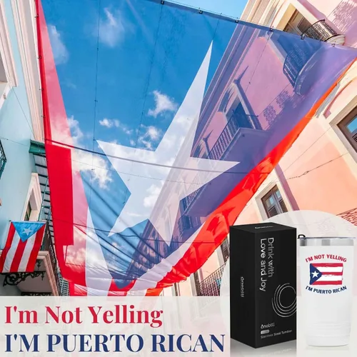 Vista 7 de Onebttl Divertidos regalos y recuerdos de la bandera de Puerto Rico, taza de viaje aislada de acero inoxidable de 20 onzas, perfecta para hombres