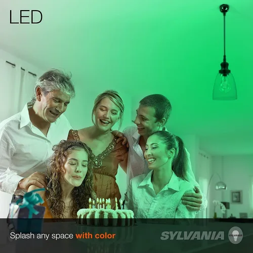 Vista 6 de LEDVANCE Sylvania Bombilla LED de Filamento de Vidrio Verde A19, Eficiente 4.5W, Equivalente a 40W, Regulable, Base Media E26 - Paquete de 1 (40303)