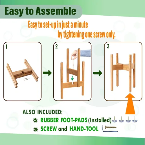 Vista 5 de ZPirates Soporte para Plantas de Interior - Ajustable Lateralmente para Adaptarse a Macetas de 8, 10 o 12 Pulgadas de Ancho para Plantas