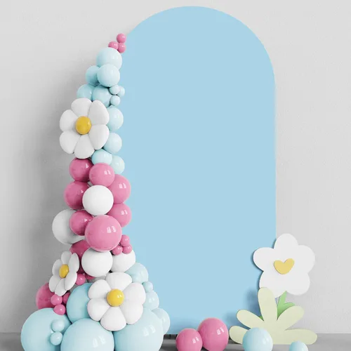 Vista 16 de Asee'm Cubierta de arco de boda de 6 pies, color beige, ajustada, cubierta de elastano ajustable de 2 caras, cubierta de fondo para decoración