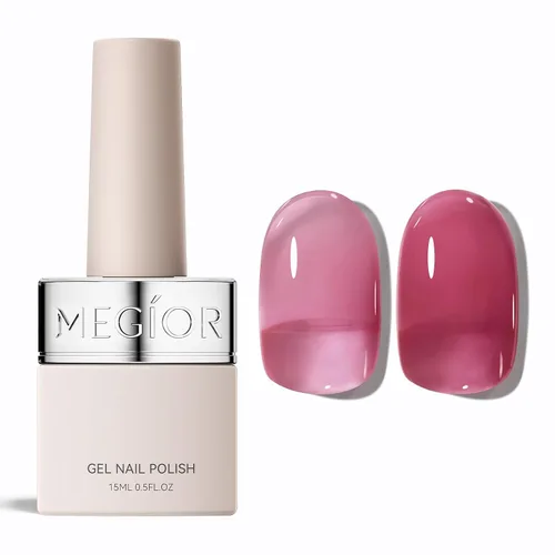 Vista 56 de MEGIOR Esmalte de uñas de gel libre de TPO, 0.5 onzas líquidas, base de gel transparente para remojar la lámpara de uñas LED, capa base de larga