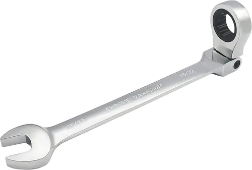 Vista 17 de Llave combinada de trinquete de cabeza flexible de 1 pulgada SAE 72 dientes de 12 puntos de trinquete de caja de trinquete herramientas de llave