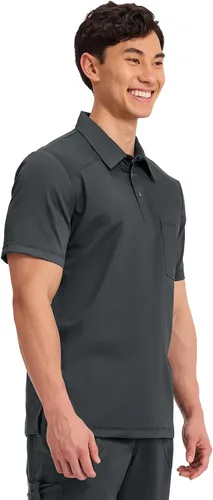 Vista 6 de Cherokee Scrubs for Men Polo Nursing Scrub Top with Chest Pocket, Breathable Mesh, Ultra Soft 2-Way Stretch Fabric WW615