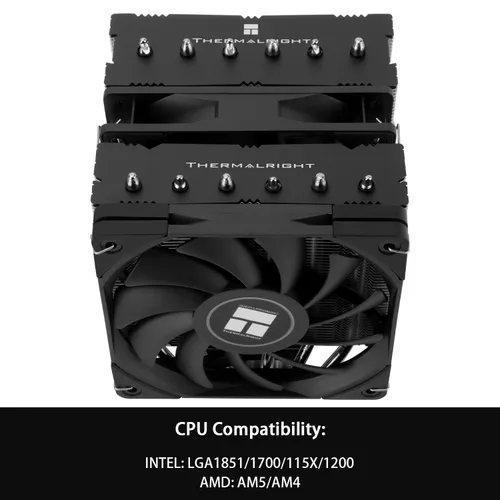 Vista 3 de Thermalright Royal Knight 120 SE - Enfriador de aire para CPU, refrigeración con disipador de calor de torres duales, enfriador de CPU de 6 tubos