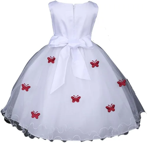 Vista 2 de Pink Promise Flower Girl Boda Pascua Volantes Tul Mariposa Pétalos Vestido