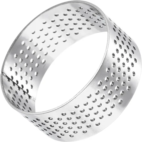 Vista 4 de uxcell 2 anillos de acero inoxidable para hornear, anillo perforado de mousse para hornear, resistente al calor, 1.7 pulgadas de diámetro, 0.8