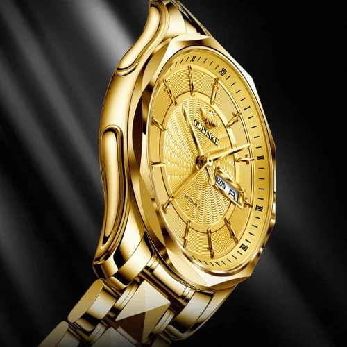 Vista 2 de OLEVS Reloj de pulsera para hombre de marca suiza automático mecánico de cuerda automática doce caballeros de lujo 5 ATM impermeable calendario