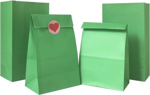 Vista 12 de Artseen Bolsas de papel de recuerdo de fiesta para fiestas y celebraciones, bolsas de papel tratadas de 5.10 x 3.10 x 9.4 pulgadas (24 unidades)