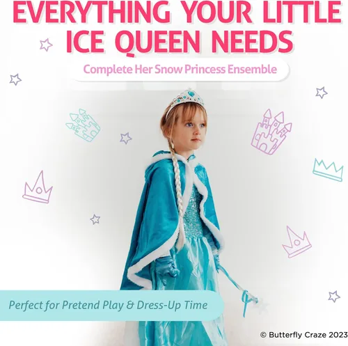 Vista 6 de Accesorios de Princesa Elsa de Frozen, incluye tiara, guantes, vara mágica y trenza