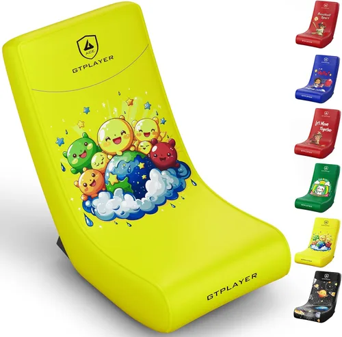 Vista 18 de GTPLAYER Silla mecedora de suelo para juegos – Sillas de juego rodantes con limitador de ángulo, asiento de suelo oscilante para jugadores, compacta